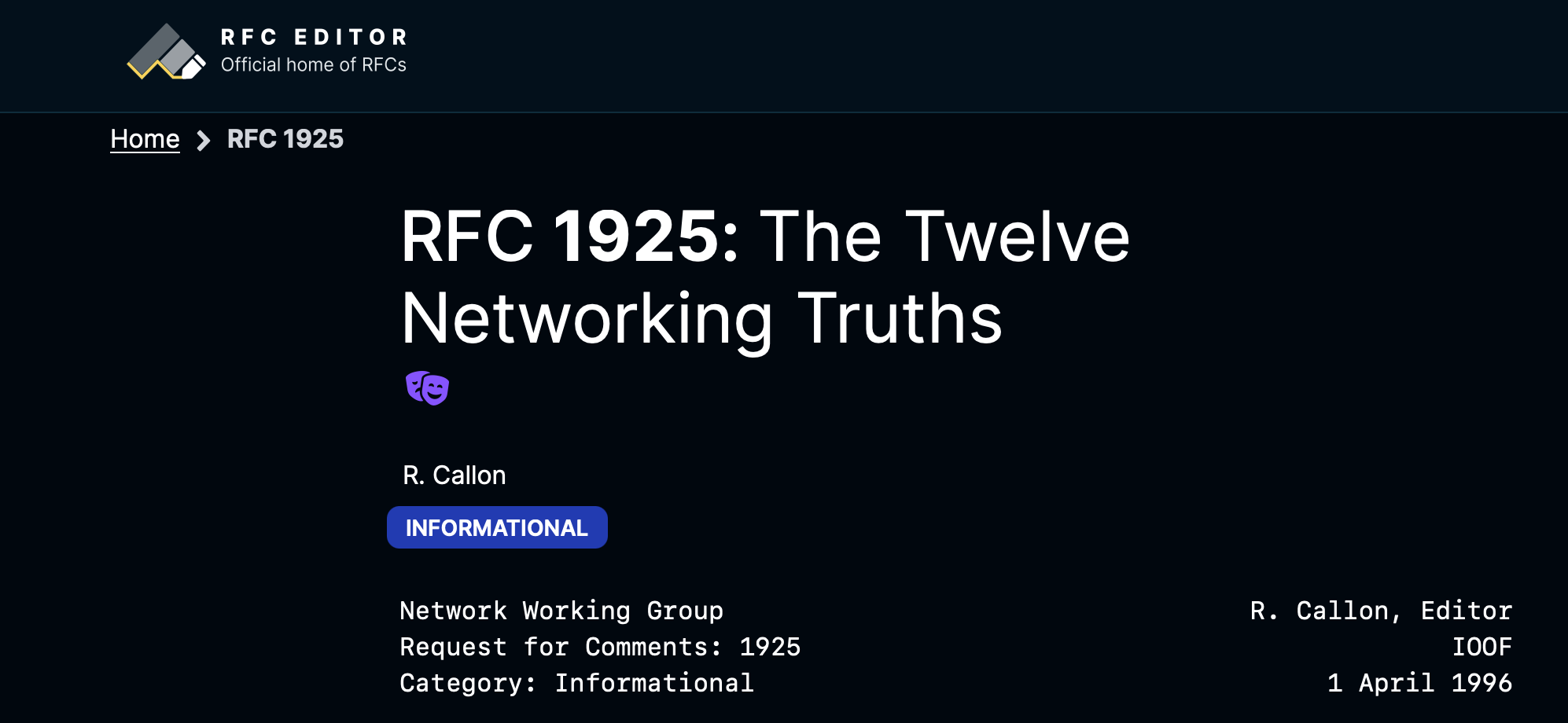 RFC 1925: The Twelve Networking Truths